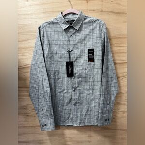 Marc Anthony | size small men’s button up dress shirt with pocket NEW grey/white